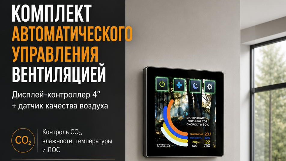 Умная вентиляция — сенсорная панель с датчиком по радио
